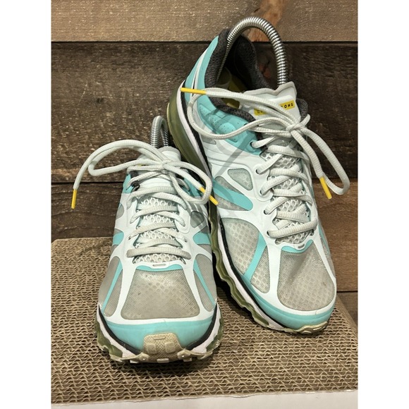 Nike Women 7 Shoes Air Max Livestrong Running White Turquoise 487992-348‎ - Picture 1 of 9